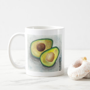 ハーフウォーター色に切ったグリーンアボカド コーヒーマグカップ