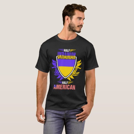 ハーフウクライナハーフアメリカTシャツ Tシャツ (正面フル)