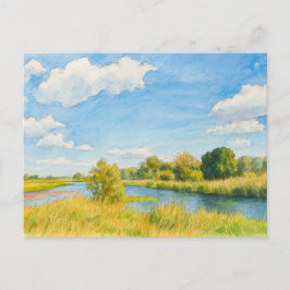 ハーフェル川の風景 水彩画 ハーフェルラント風 シーズンポストカード