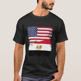 ハーフエジプト国旗のヴィンテージエジプトUsa Gift For Chri Tシャツ