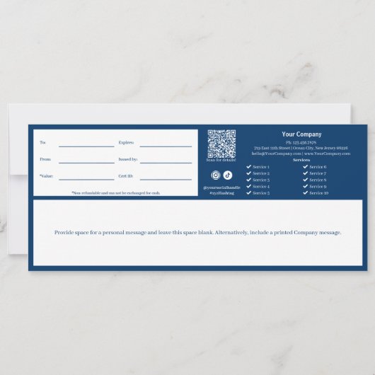 ハーフエレガントトーン柄ギフト券 (裏面)