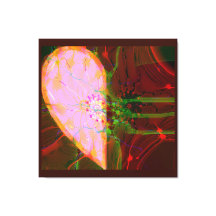 ハーフエレガントハート抽象芸術アートピンクグリーンレッド