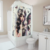 ハーフエンジェルデビルダーク美しいブレイクウィングフェアリー シャワーカーテン (インサイチュ)