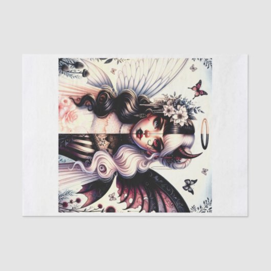 ハーフエンジェルデビルダーク美しいブレイクウィングフェアリー 薄葉紙 (正面)