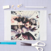 ハーフエンジェルデビルダーク美しいブレイクウィングフェアリー 薄葉紙 (クラフト)