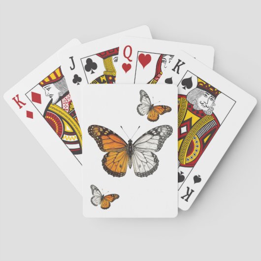 ハーフカラー（昆虫）オオカバマダラ、モナークバタフライアート トランプ (裏面)