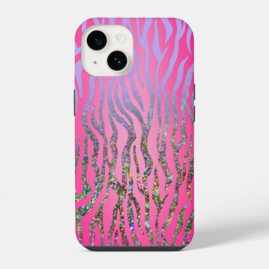 ハーフギラピンクタイガー柄 iPhoneケース (裏面)
