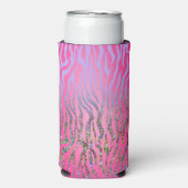 ハーフグリッターピンクタイガープリント スリム缶クーラー (Seltzer正面)