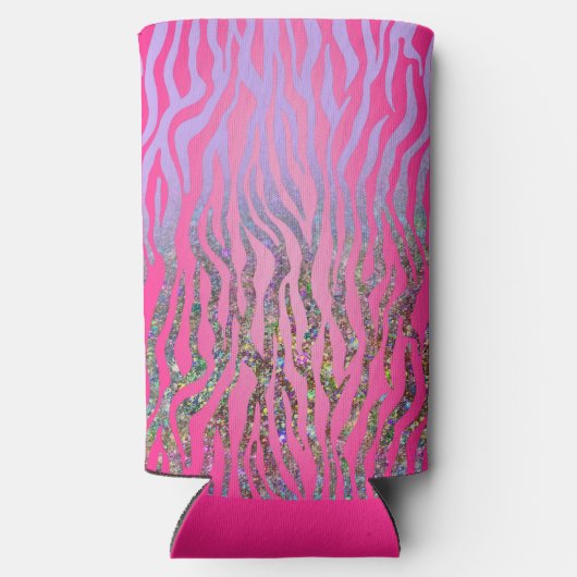 ハーフグリッターピンクタイガープリント スリム缶クーラー (裏面)