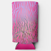 ハーフグリッターピンクタイガープリント スリム缶クーラー (正面)