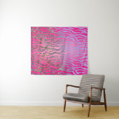 ハーフグリッターピンクタイガープリント タペストリー (インサイチュ(横))