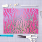 ハーフグリッターピンクタイガープリント 薄葉紙 (クラフト)