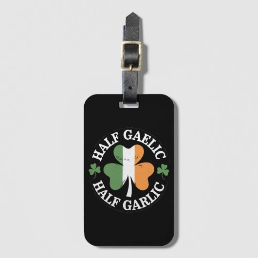 ハーフゲール半ガーリックイタリアンアイリッシュサンパトリック ラゲッジタグ (正面縦)