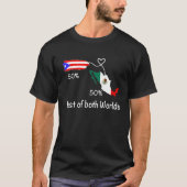 ハーフコロンビアハーフメキシコ国旗の地図ラブメキシコC Tシャツ (正面)