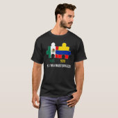 ハーフコロンビアハーフメキシコ国旗の地図DNA Mexico Co Tシャツ (正面フル)