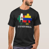 ハーフコロンビアハーフメキシコ国旗の地図DNA Mexico Co Tシャツ (正面)