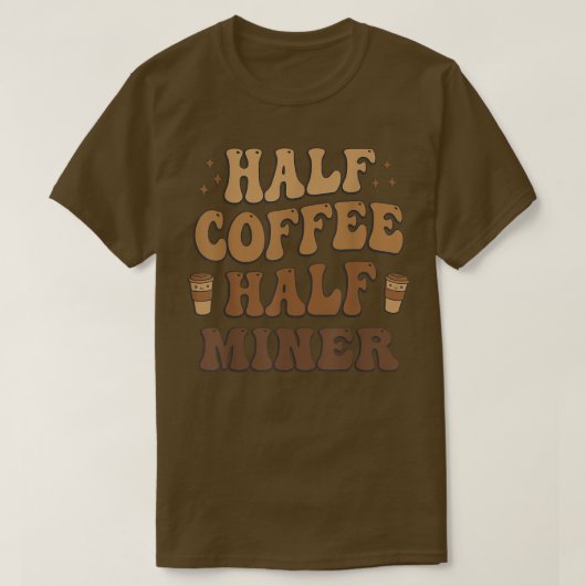 ハーフコーヒーハーフおもしろいマイナー Tシャツ (デザイン正面)