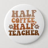 ハーフコーヒーハーフ先生新学期先生 缶バッジ (正面)