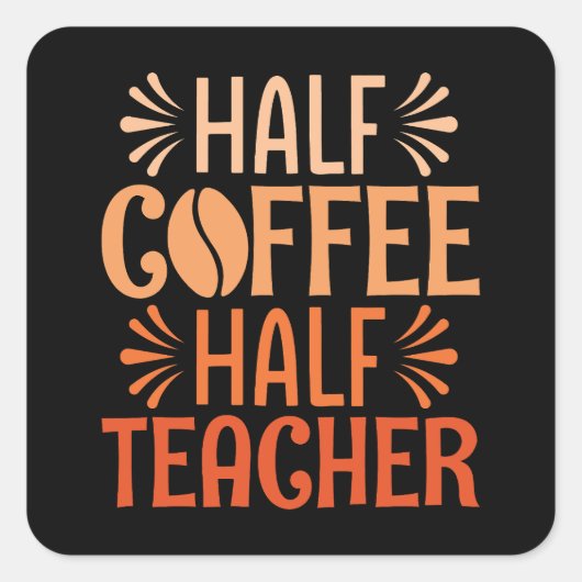 ハーフコーヒーハーフ先生 スクエアシール (正面)