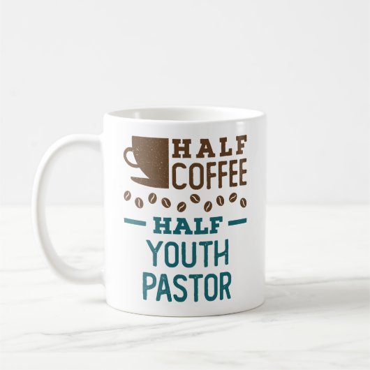 ハーフコーヒーハーフ若者牧師 コーヒーマグカップ (左)