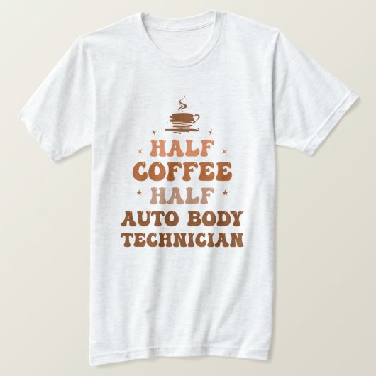 ハーフコーヒー半自動体技術者 Tシャツ (デザイン正面)