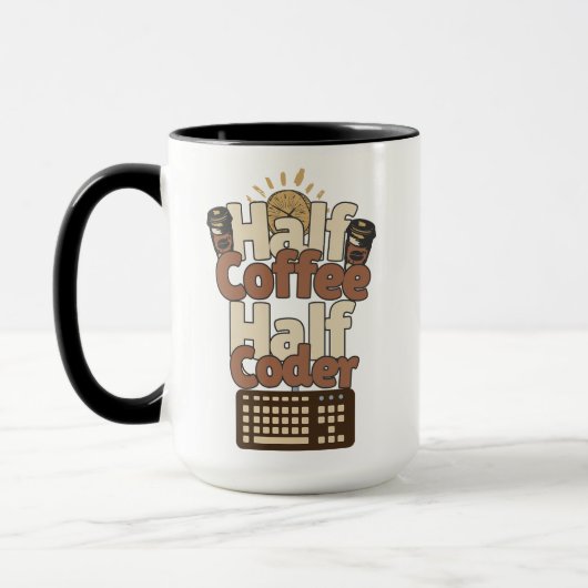 ハーフコーヒー、ハーフコーダー マグカップ (左)