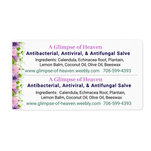 ハーフサイズのアンチバック ラベル (正面)