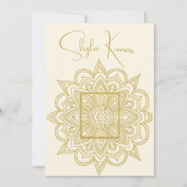 ハーフサリーセレモニーインディアンクリーム金ゴールド 招待状