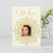 ハーフサリーセレモニーインディアンクリーム金ゴールド 招待状 (スタンド正面)