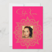 ハーフサリーセレモニーインディアンピンク金ゴールド 招待状 (正面)