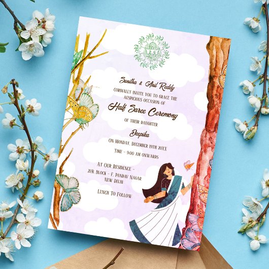 ハーフサリーリトゥカラサムスカラバタフライ 招待状