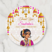 ハーフサリー式かわいいインディアンの女の子の好意ギフト フェイバータグ (正面)