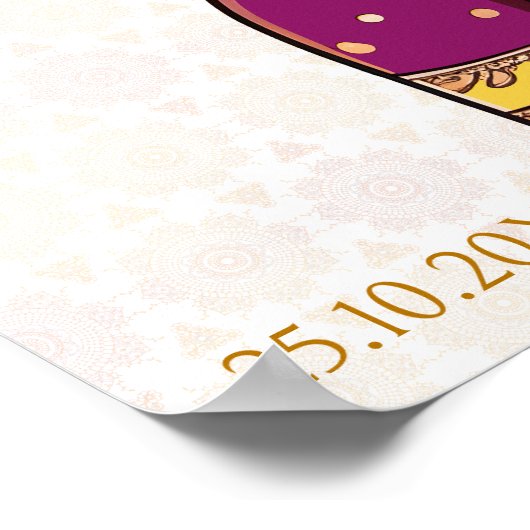 ハーフサリー式かわいいインディアンの女の子ウェルカムサイン ポスター (角)