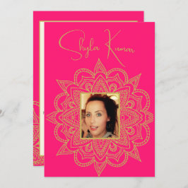 ハーフサレーセレモニー インド ピンク ゴールド 招待状