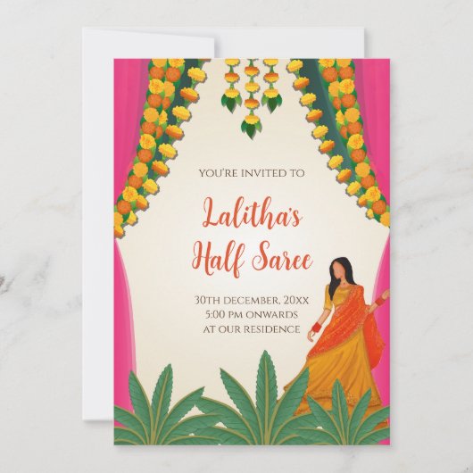 ハーフサレー式のデジタル招待状 招待状 (正面)