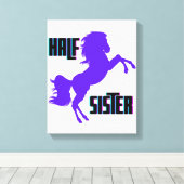 ハーフシスターパープルポニー兄弟姉妹 キャンバスプリント (インサイチュ (ウッドフロア))