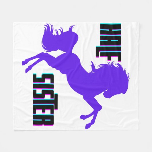 ハーフシスターパープルポニー兄弟姉妹 フリースブランケット (正面(横))