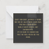 ハーフシャドウノートカードのスリープ顔 ノートカード (裏面)