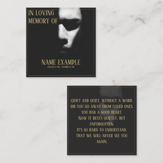 ハーフシャドウノートカードのスリープ顔 ノートカード (正面/裏面)