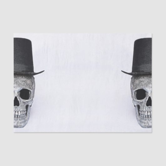 ハーフスカルとトップハットの黒と白ゴシック 薄葉紙 (正面)