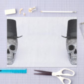 ハーフスカルとトップハットの黒と白ゴシック 薄葉紙 (クラフト)