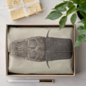 ハーフスカルとトップハットゴシックヴィンテージセピア 薄葉紙 (ギフト)