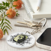 ハーフスカルガール顔デイオブザデッドアート キーホルダー (正面右)