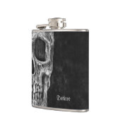 ハーフスカルヘッドクールゴシック黒白グランジ フラスク (左)