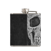 ハーフスカルヘッドクールゴシック黒白グランジ フラスク (裏面)
