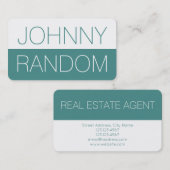 ハーフスプリットデュオトはっきりしたーン（緑）白 名刺 (正面/裏面)