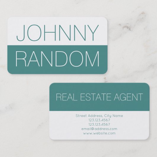 ハーフスプリットデュオトはっきりしたーン（緑）白 名刺 (正面/裏面)