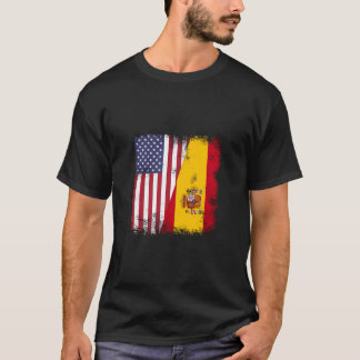 ハーフスペインスペインの国旗フード付きスウェットシャツヴィンテージスペインUs Tシャツ
