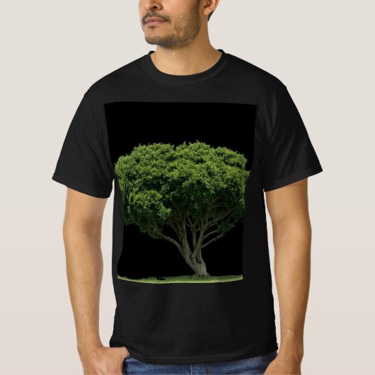 ハーフスリーブTシャツの木のデザイン Tシャツ (正面)