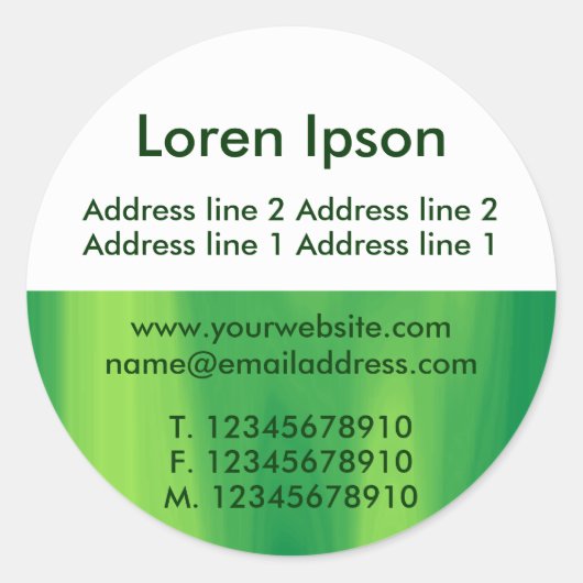 ハーフテクスチャと白07ビジネス/プロファイル ラウンドシール (正面)